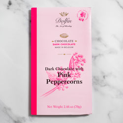 Belgian Dark Chocolate Bar with Pink Peppercorns