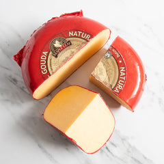 Maple Leaf Red Wax Gouda Cheese_Cut & Wrapped by igourmet_Cheese