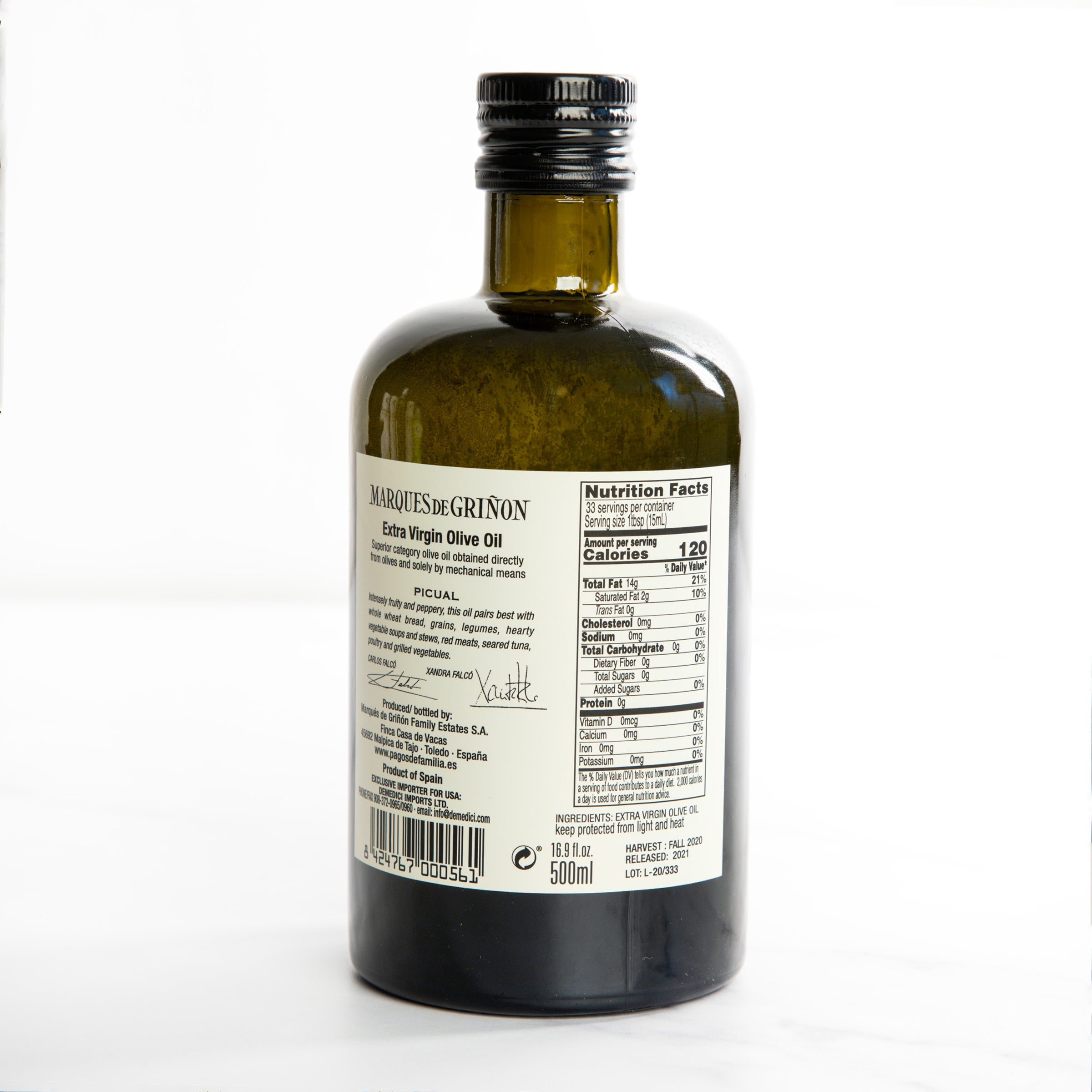 Picual Extra Virgin Olive Oil_Marques de Grinon_Extra Virgin Olive Oils