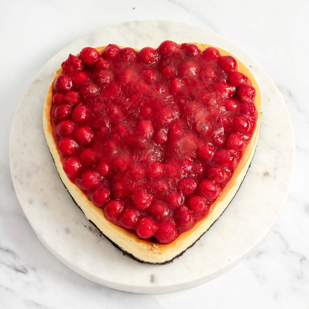 Heart-Shaped Cherry Cheesecake