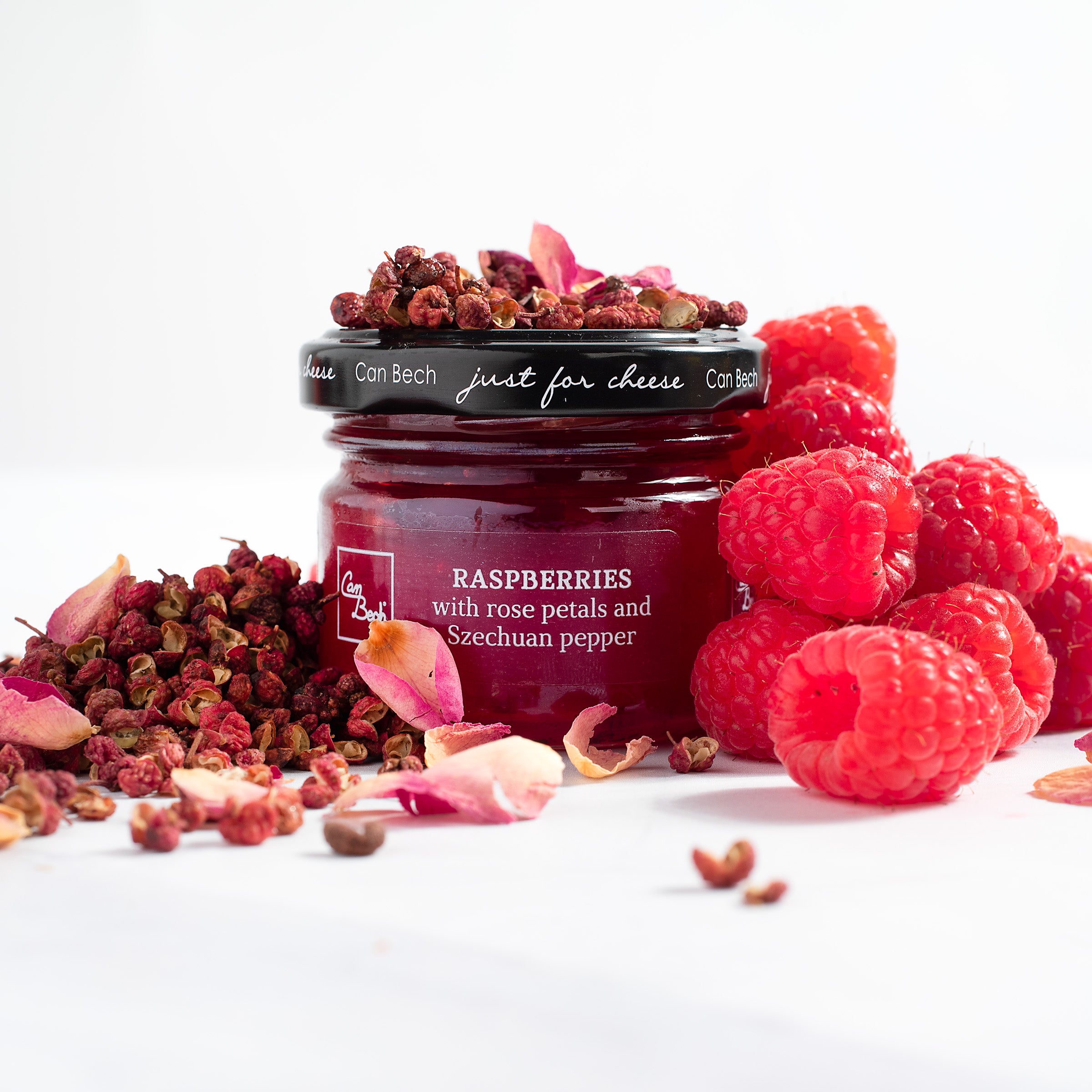Raspberry Spread with Rose Petals and Sichuan Pepper