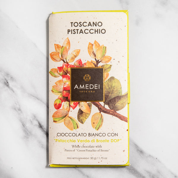 Toscano Pistacchio - White Chocolate Bar with DOP Bronte Green Pistachios