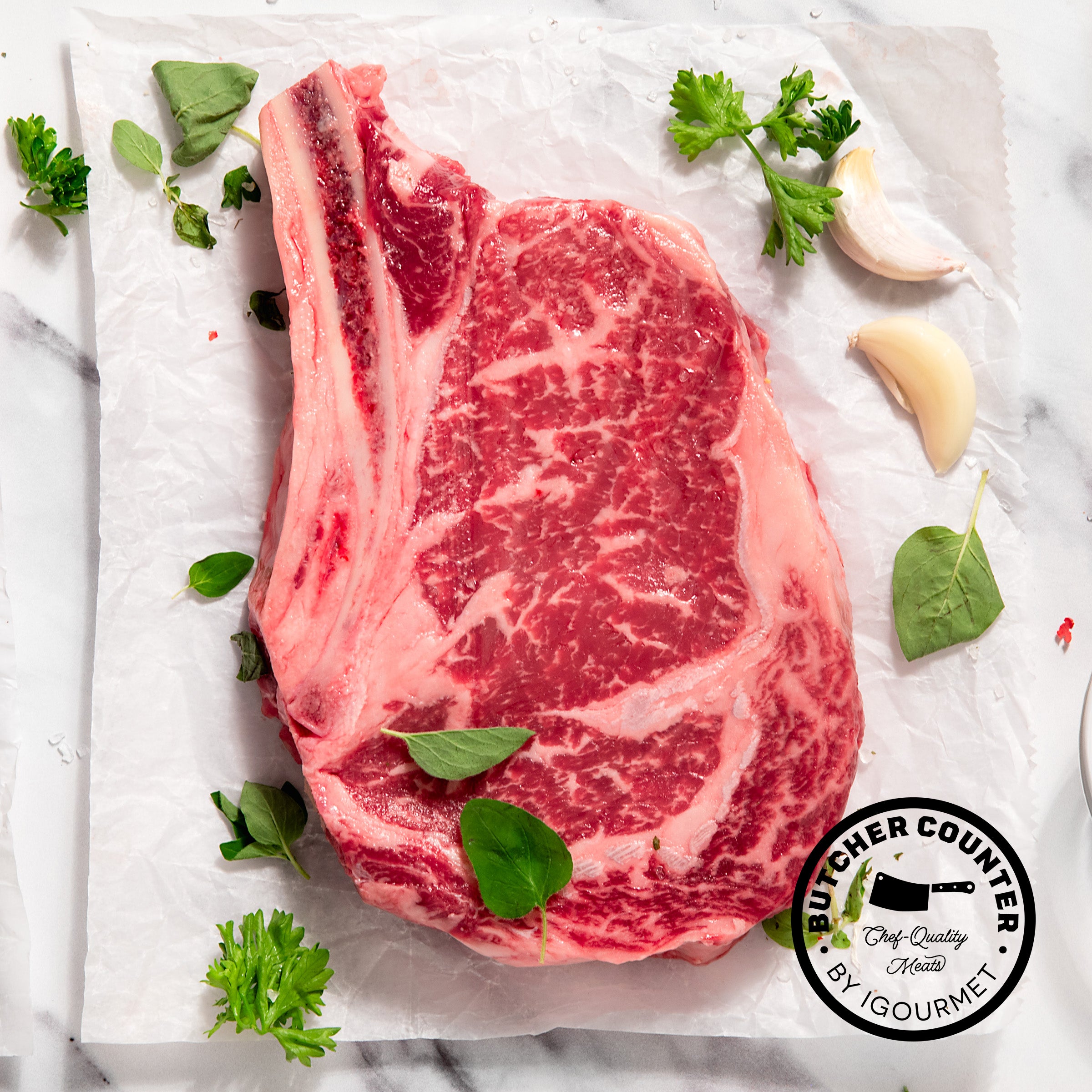 Fresh USDA Prime Bone-In Ribeye (Cowboy Steak)/Butcherie by igourmet/Beef