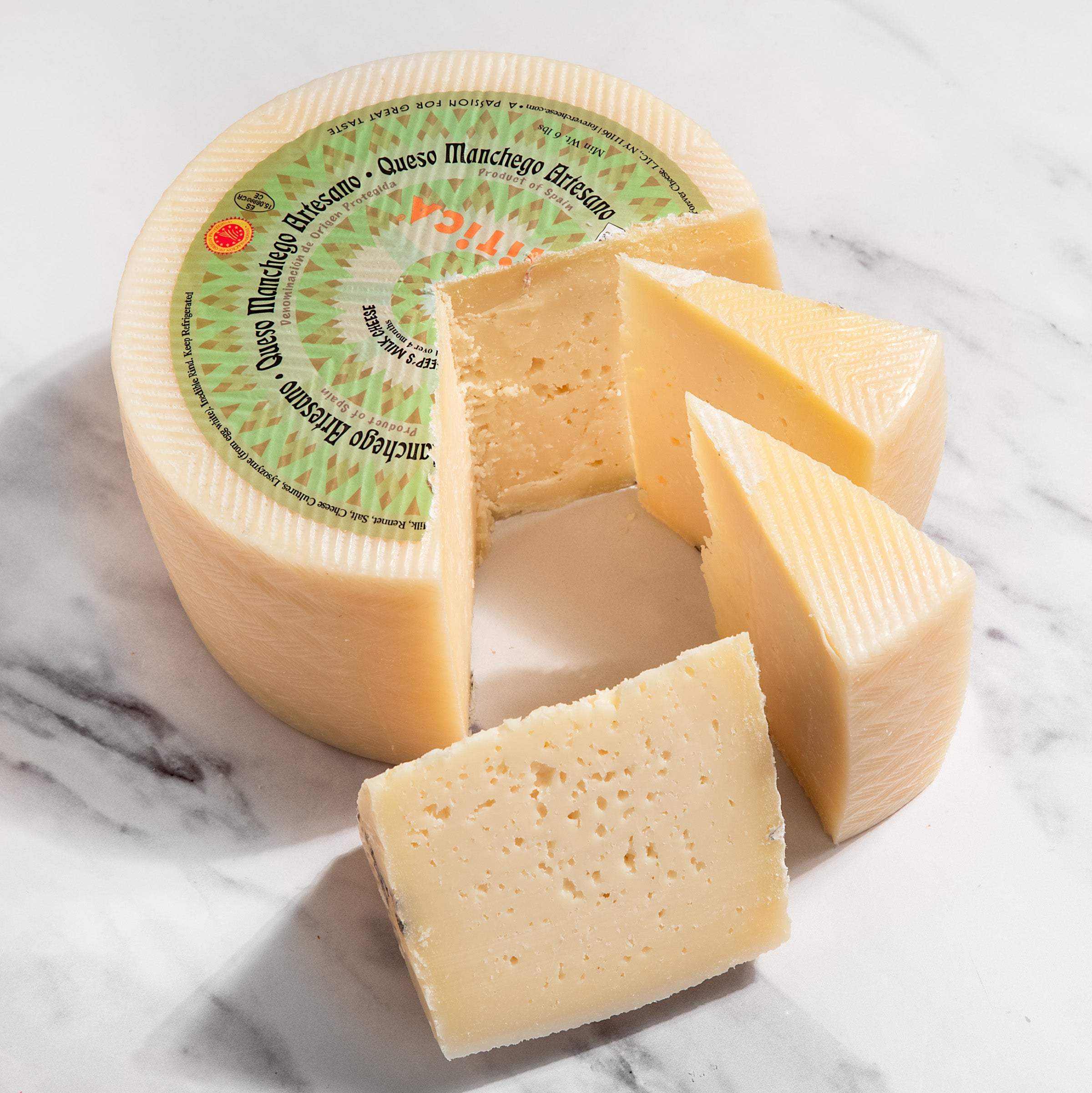 Manchego Cheese Aurora DOP - Aged 3 Months / Cut & Wrapped by igourmet /  Cheese