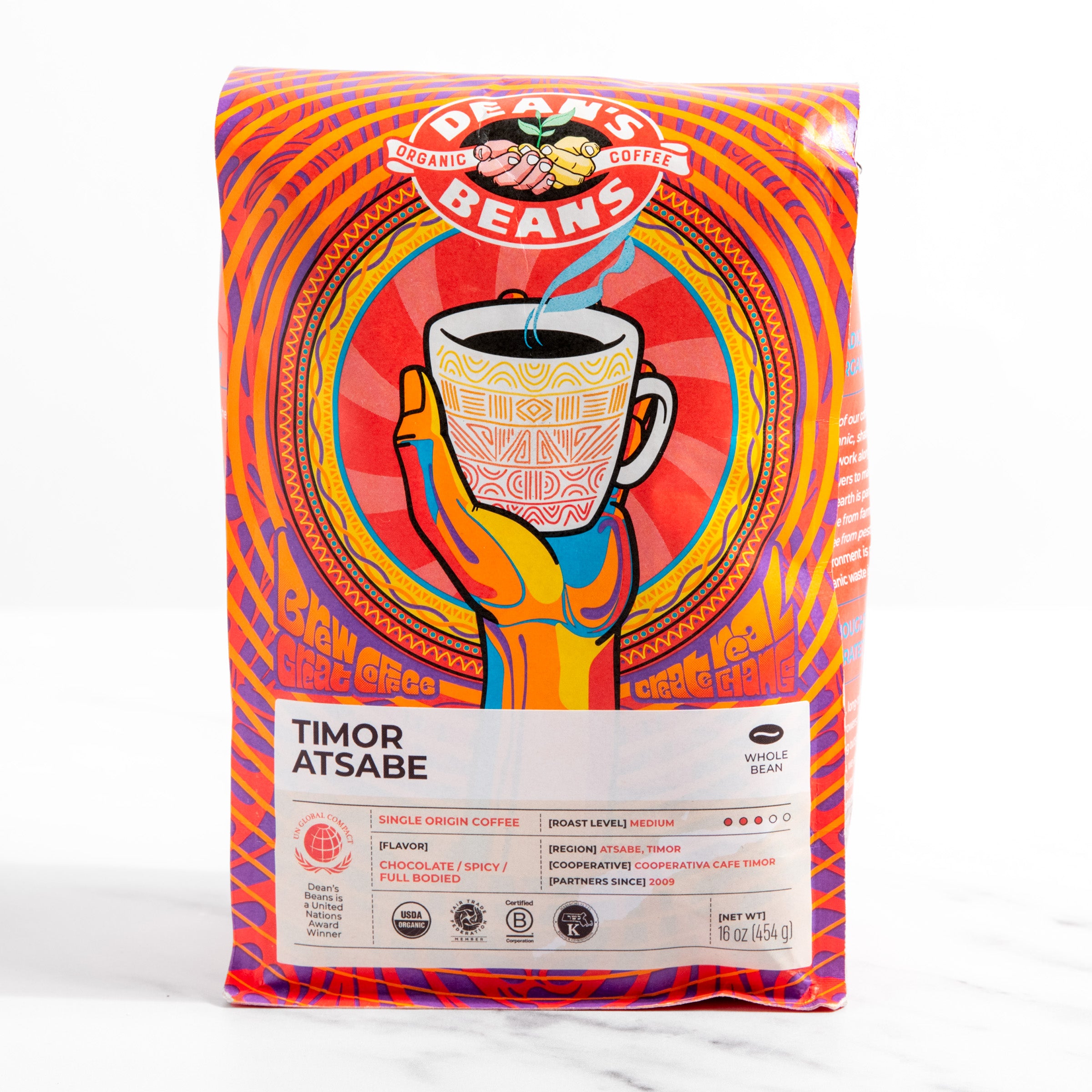 Organic Timor Atsabe Whole Bean Coffee