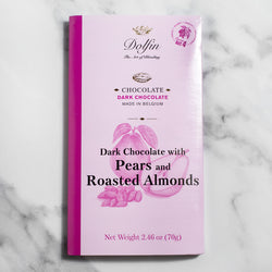 Belgian Dark Chocolate Bar with Pear and Roasted Almonds