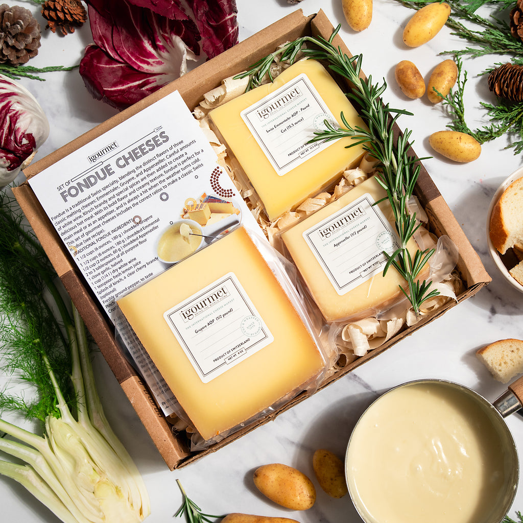Set of Swiss Fondue Cheeses Gift Box