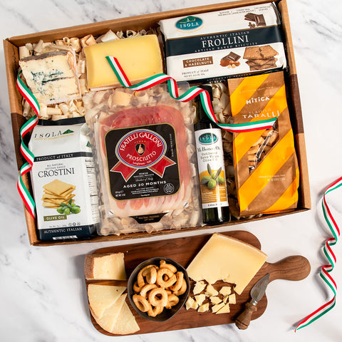 Greek Treasures Wooden Gift Basket, Luxury Food Hampers & Gift Boxes