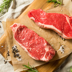 GrassFed Organic Piedmontese NY Strip Steaks - igourmet