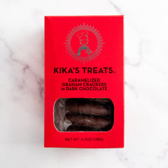 Dark Chocolate Caramelized Graham Crackers - Kikas Treats - Chocolate Specialties