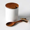 Ceramic Cellar Mini with Lid & Teak Spoon_Be Home_Housewares