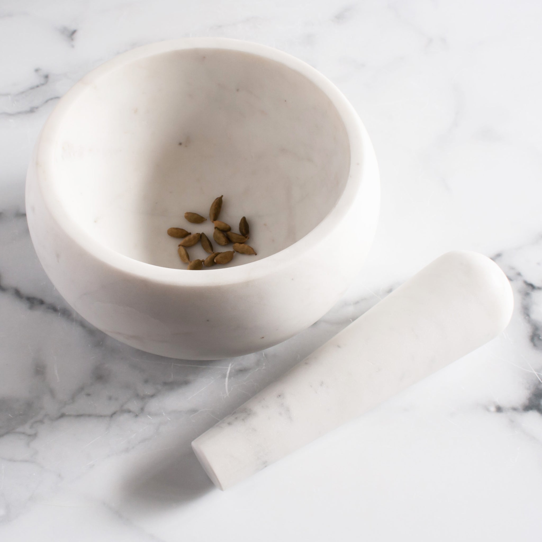 White Marble Mortar & Pestle – Be Home
