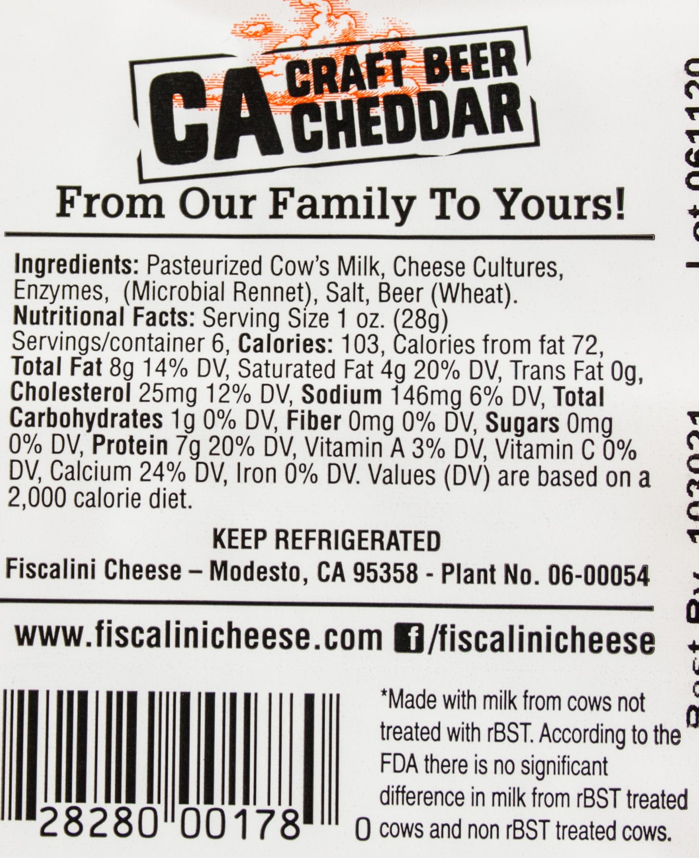Craft Beer Cheddar Cheese_Fiscalini_Cheese