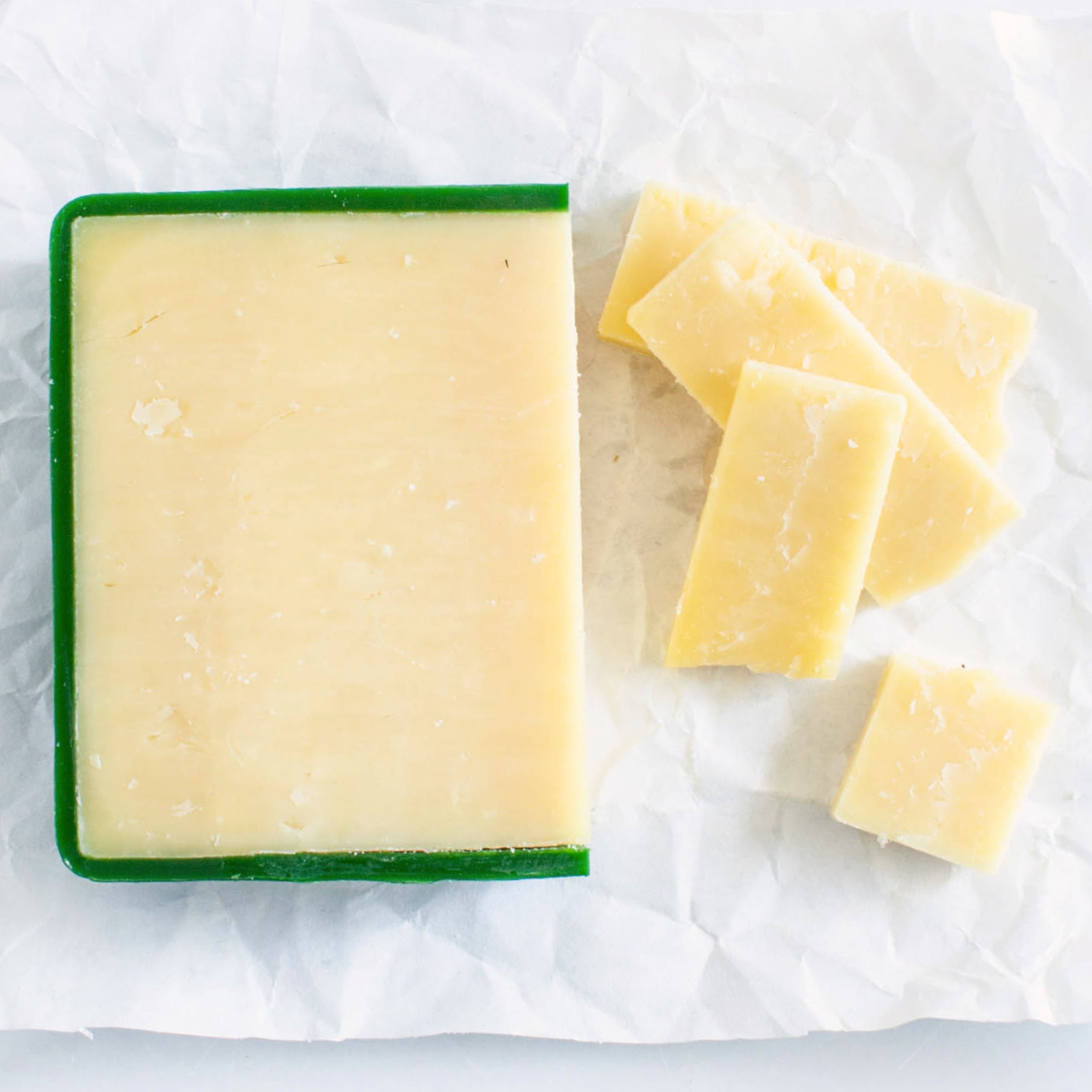 Irish Green Wax Mature Cheddar Cheese_Cut & Wrapped by igourmet_Cheese