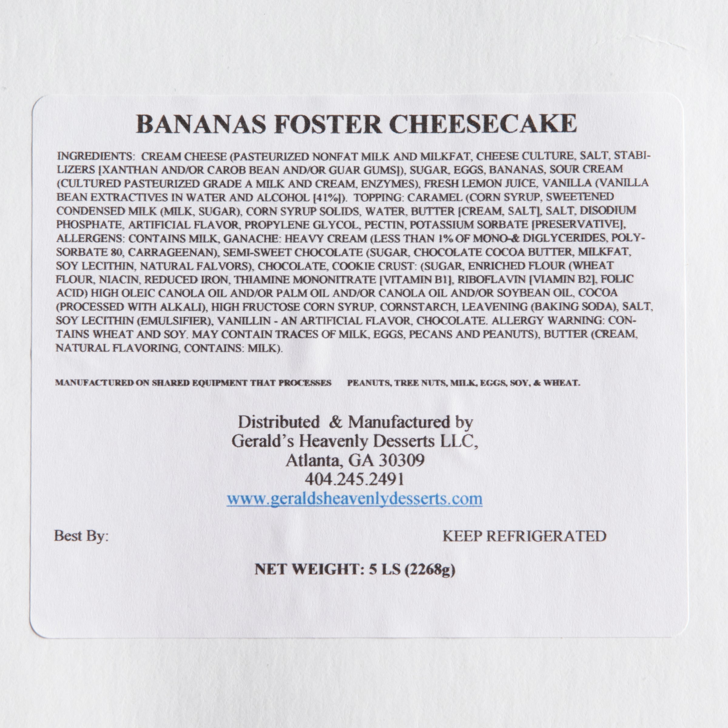 Bananas Foster Cheesecake_Gerald's_Cakes