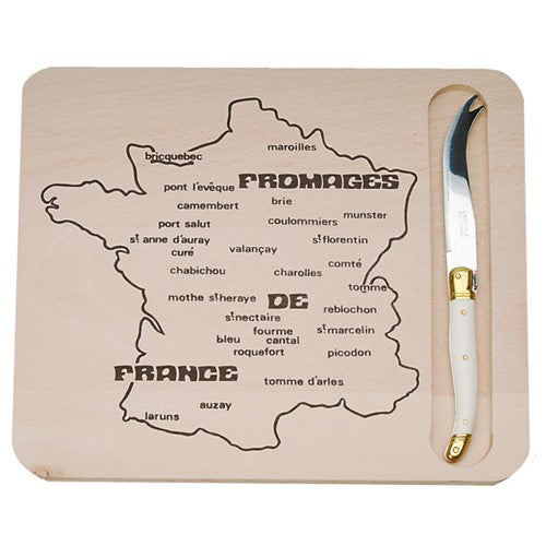 Map of France Cheese Board with Knife
