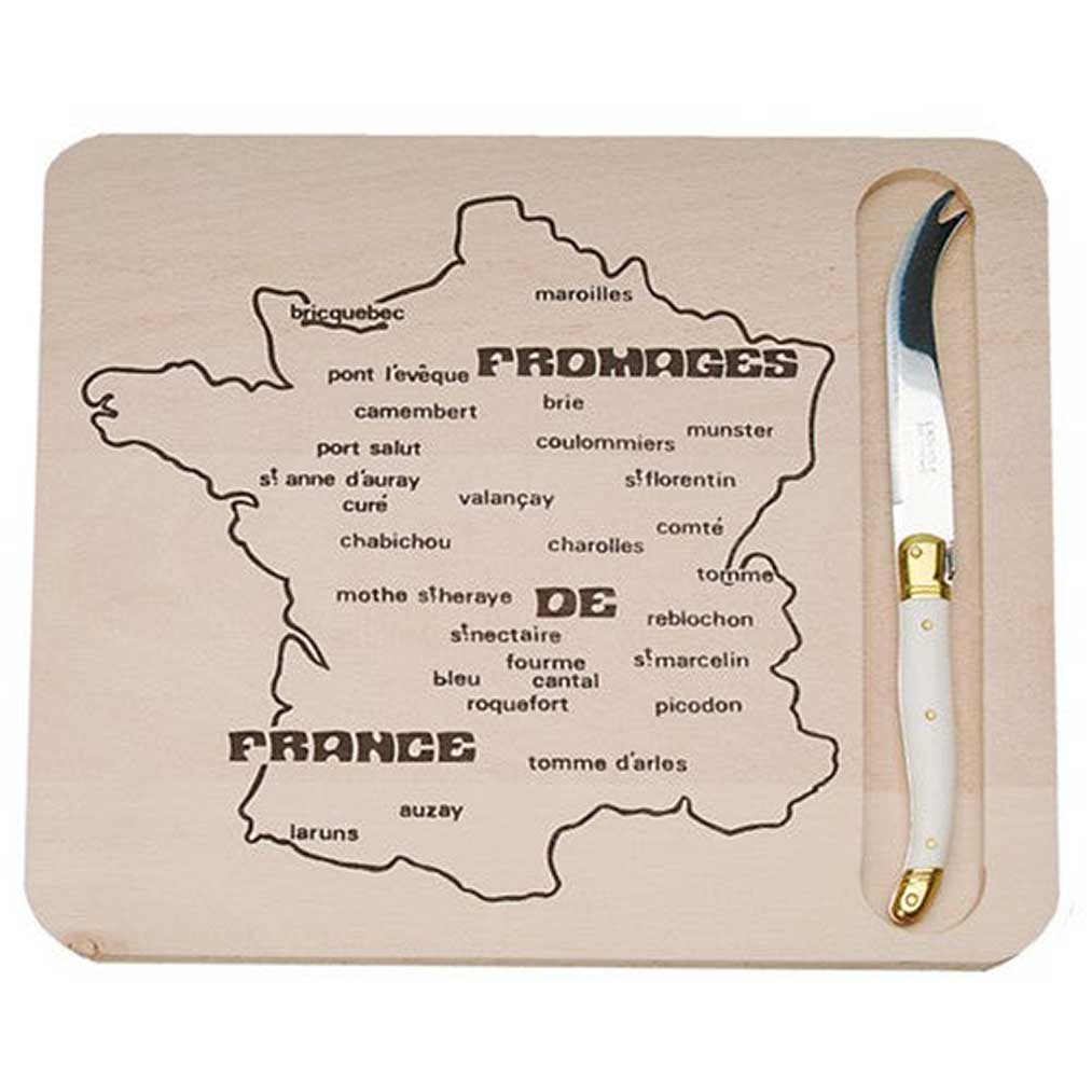 Map of France Cheese Board with Knife