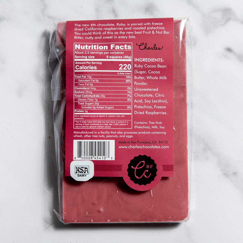 igourmet - Ruby Raspberry Pistachio Chocolate Bar