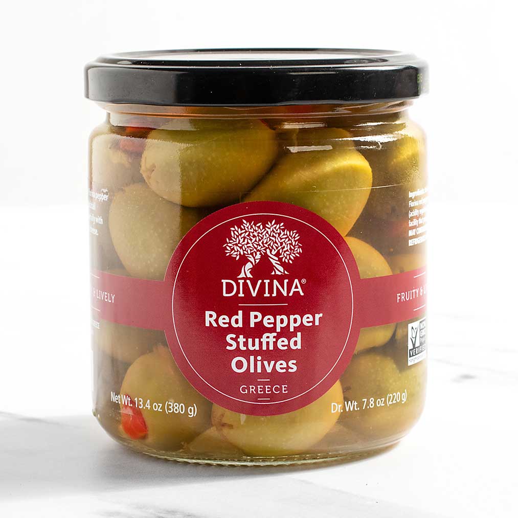 Sweet Pepper Stuffed Greek Olives