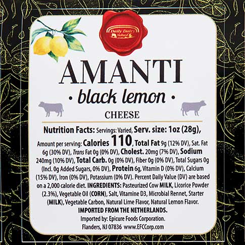 Amanti Black Lemon Gouda Cheese