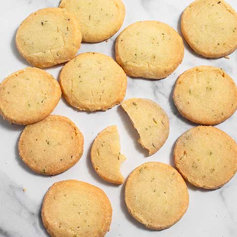 Salted Rosemary Shortbread Cookies