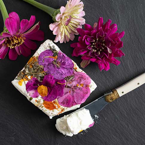 Monet Goat's Cheese with Edible Flowers