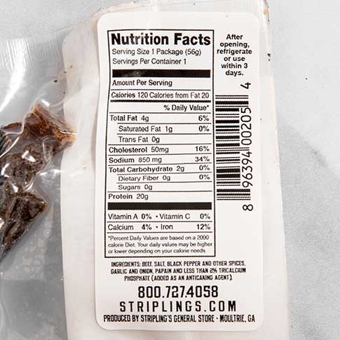 Striplings Original Beef Jerky