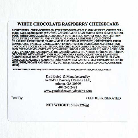 White Chocolate Cheesecake with Raspberry