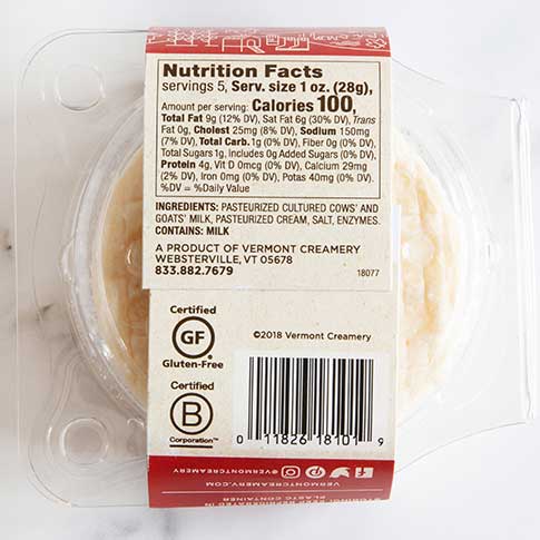 Vermont Creamery Cremont Cheese - 5 Oz Mixed Goat & Cow Milk Artisan Cheese