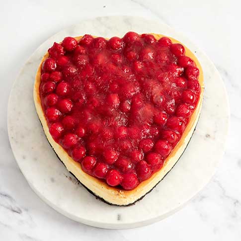 Heart-Shaped Cherry Cheesecake