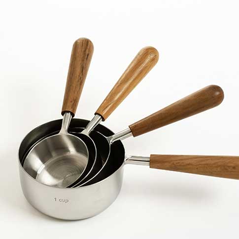 Teak & Stainless Measuring Cups