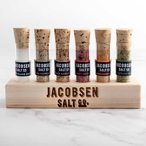 Six Vial Salt Set with Wood Stand