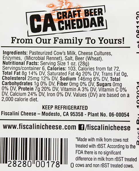 Craft Beer Cheddar Cheese