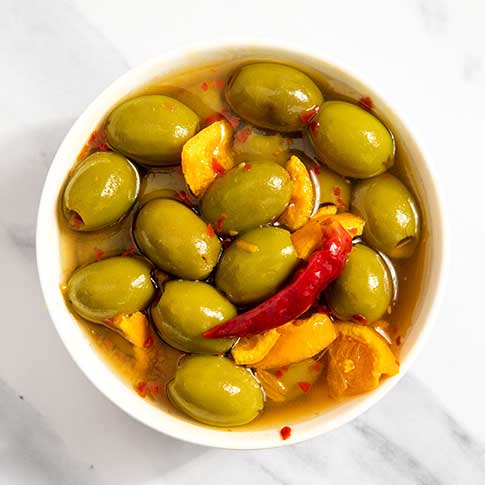 Tangerine & Chili Greek Olives