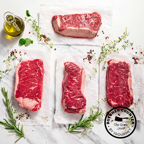 USDA Choice NY Strip Steaks - 4 Pcs