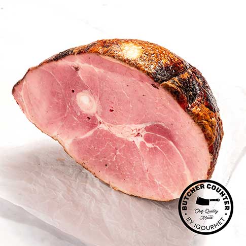 Berkshire Pork Bone-In Uncured Hickory Smoked Ham, Half