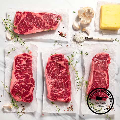 USDA Prime NY Strip Steaks, 4 Pcs (Fresh)