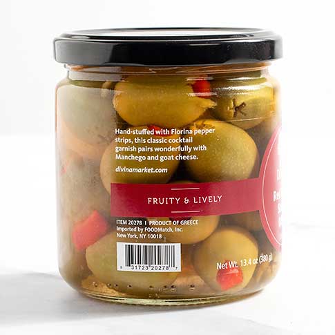 Sweet Pepper Stuffed Greek Olives