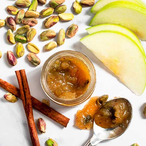 Golden Apple Spread with Pistachios and Cinnamon