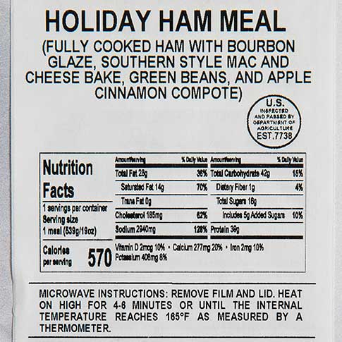 Ham Holiday Meal- Heat and Serve - Fully Cooked