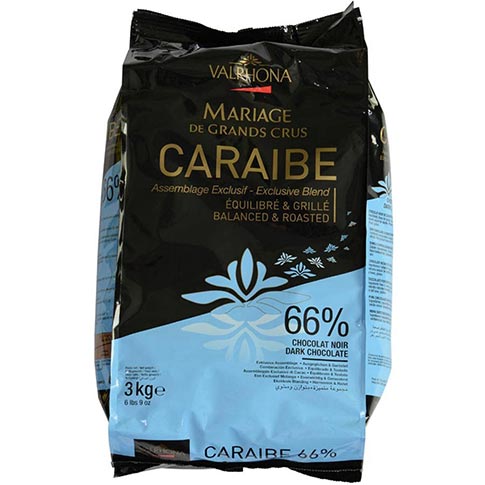 Valrhona Dark Chocolate Pistoles - 66%, Caraibe (Caribbean)