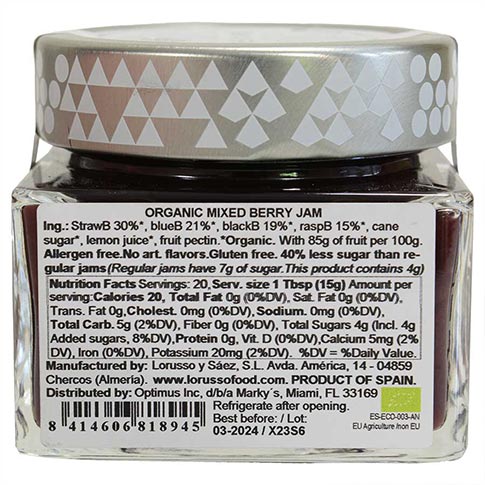 Mixed Berry Jam, Organic