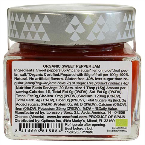 Sweet Pepper Jam, Organic