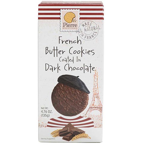 French Butter Cookies Coated in Dark Chocolate