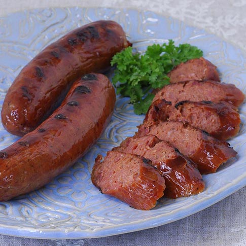 Smoked Duck Sausage with Apple Jack Brandy