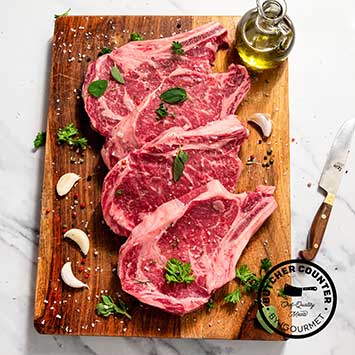 USDA Prime Bone-In Ribeye "Cowboy" Steaks, 4 Pcs (Fresh)