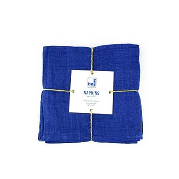 Indigo Linen Napkins - Set of 4