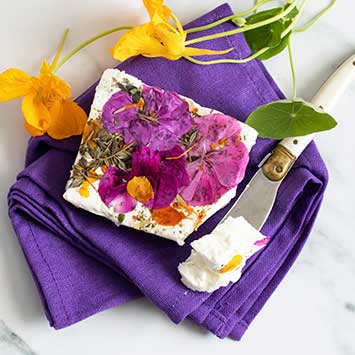 Monet Goat's Cheese with Edible Flowers