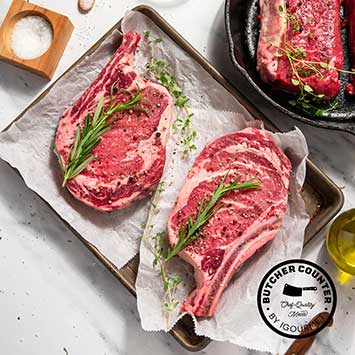 USDA Choice Bone-In Ribeye "Cowboy" Steaks - 4 Pcs