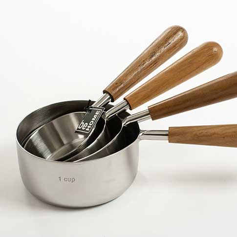 Teak & Stainless Measuring Cups